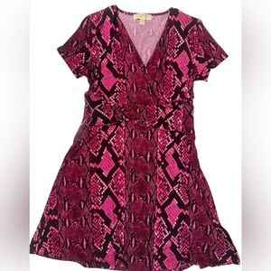 Pink Snake Print  women Dress